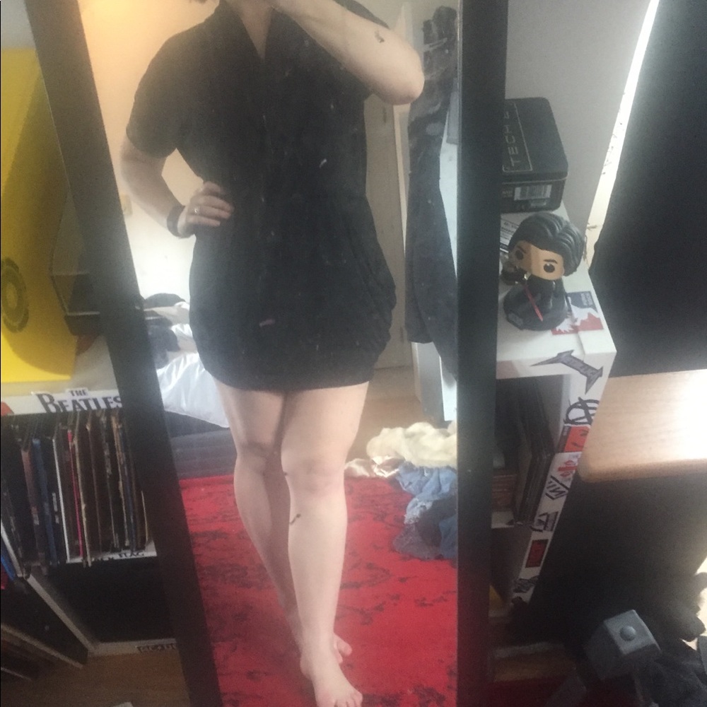 Loose Black Mini Dress